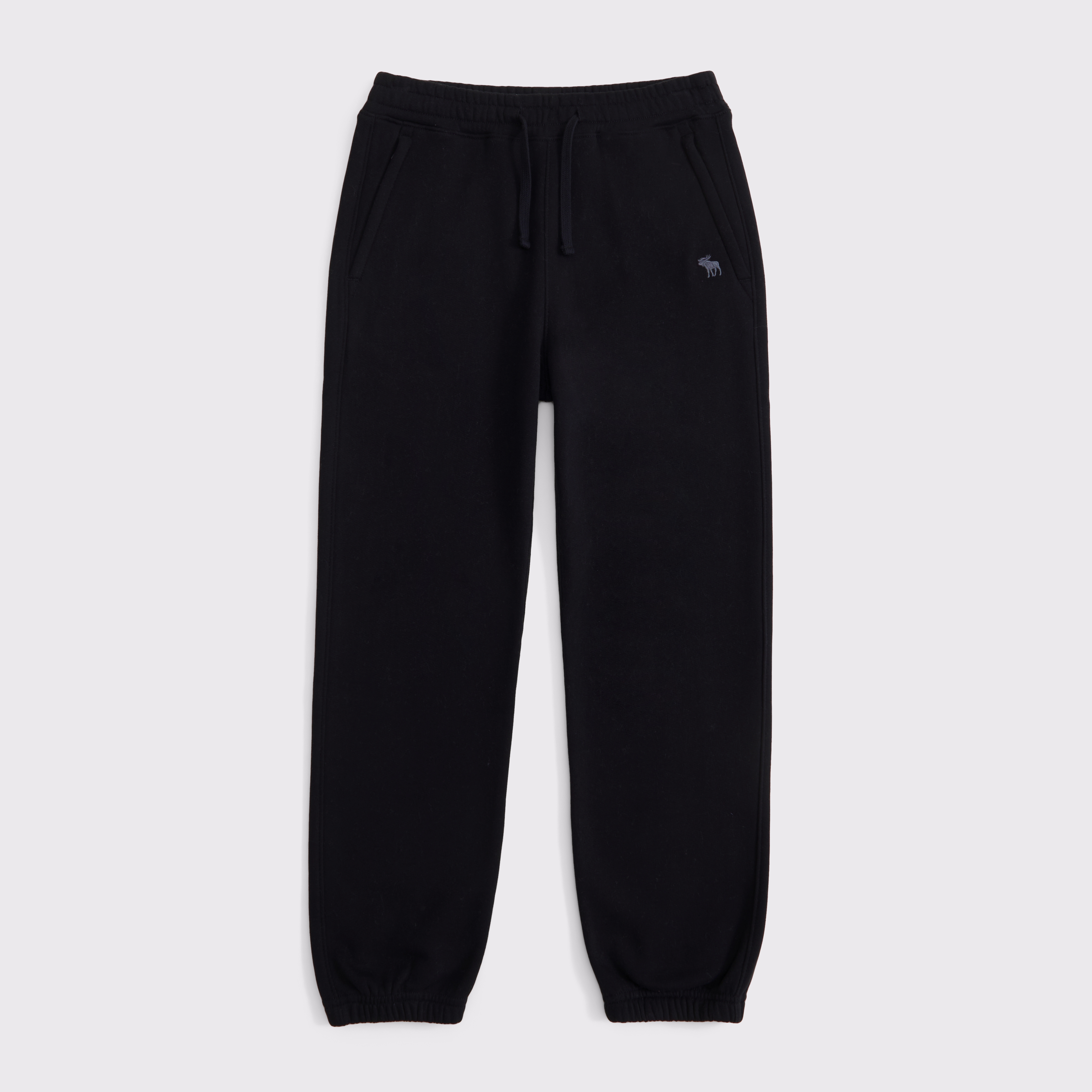 Abercrombie & Fitch Kids' Essential Icon Zip Pocket Sweatpants In Black