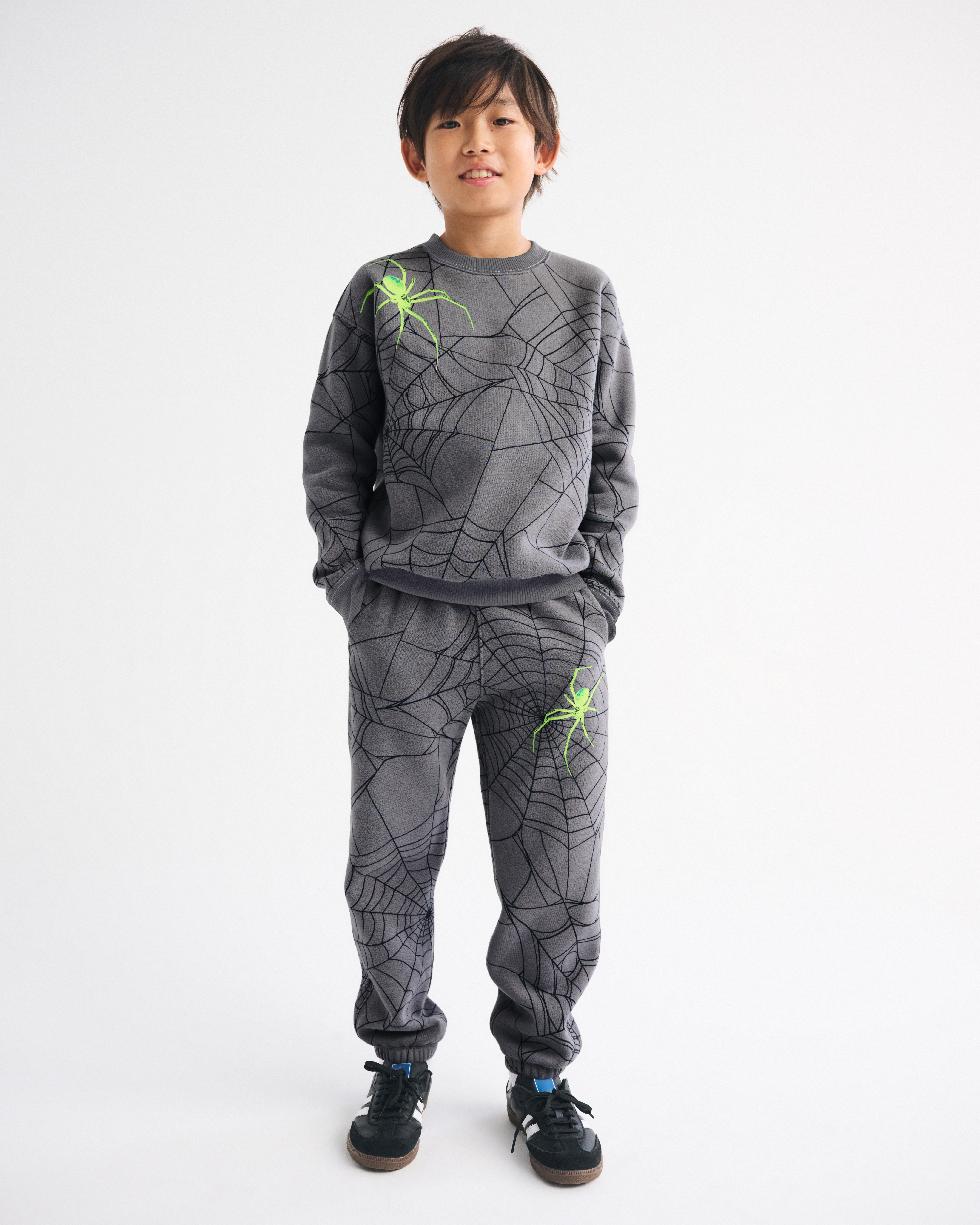 Abercrombie & Fitch Kids' Spooky Glow-in-the-dark Sweatpants In Gray