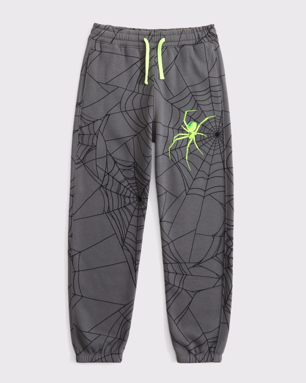 spooky glow-in-the-dark sweatpants, Gray view 2
