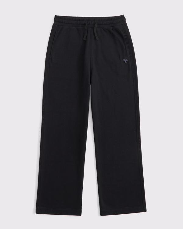 essential icon baggy open-hem sweatpants, Black view 1