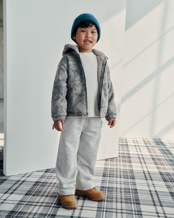 essential icon baggy open-hem sweatpants, Light Gray view 1