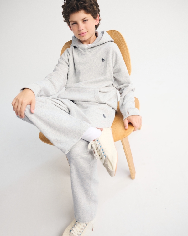 essential icon baggy open-hem sweatpants, Light Gray view 1