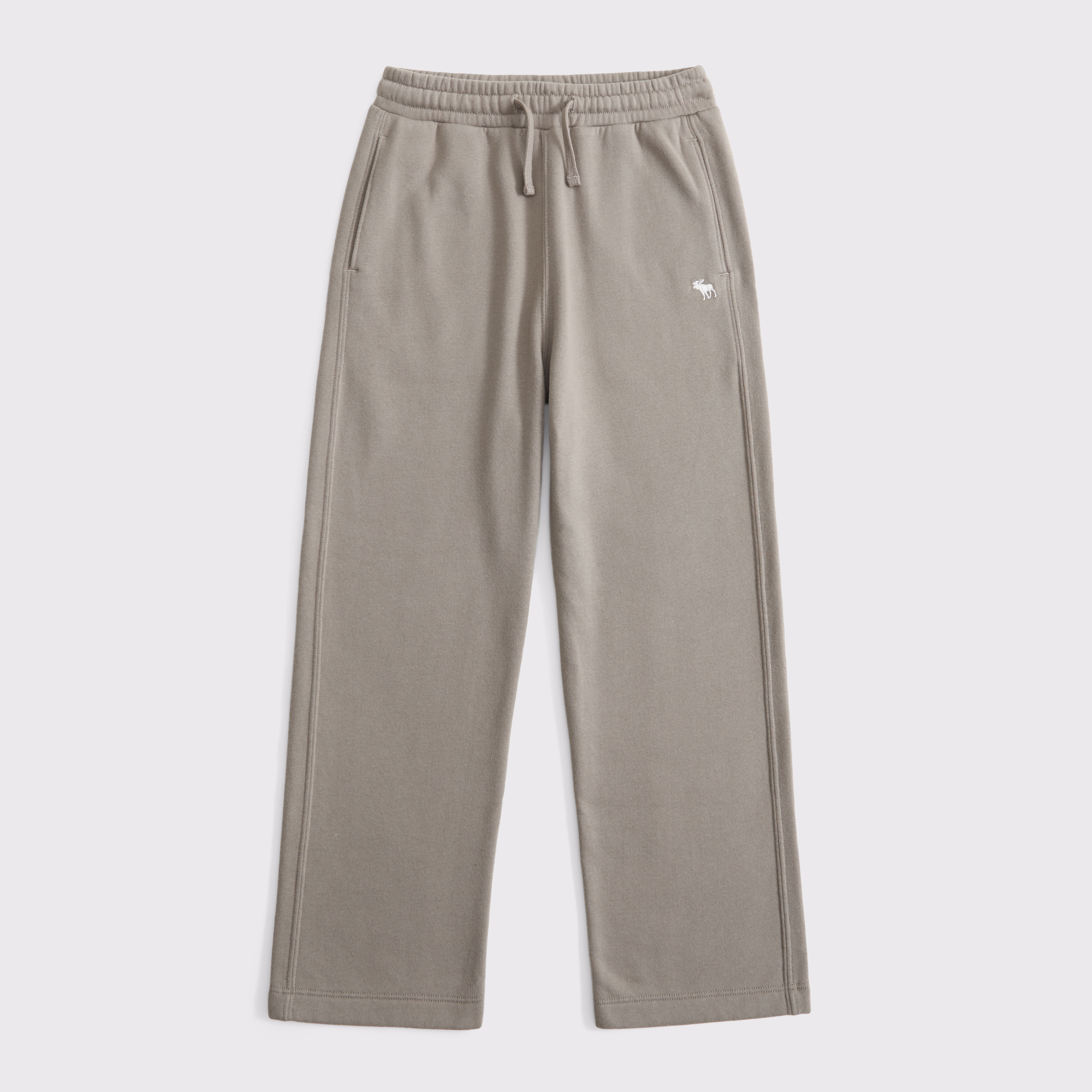Abercrombie & Fitch Kids' Essential Icon Baggy Open-hem Sweatpants In Gray