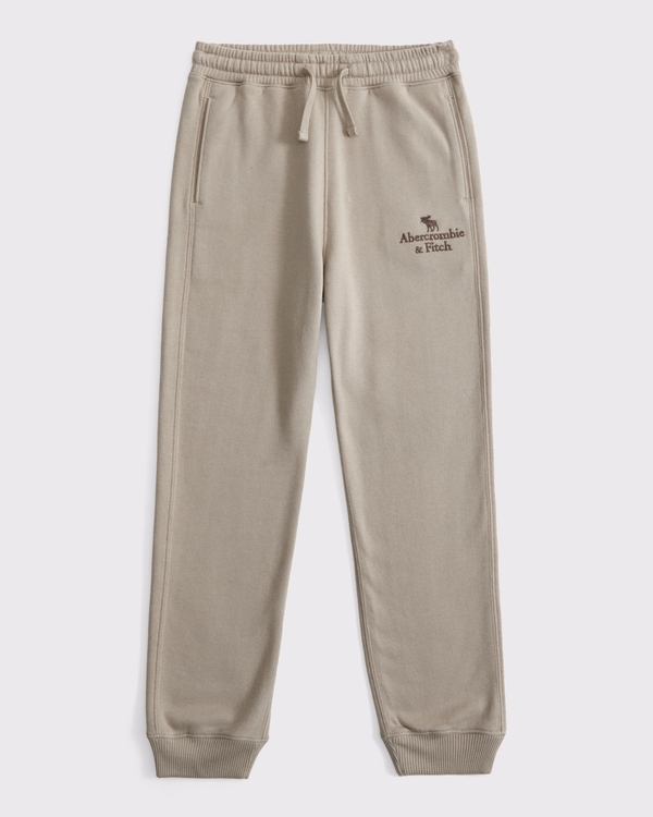 logo joggers, Light Brown view 1