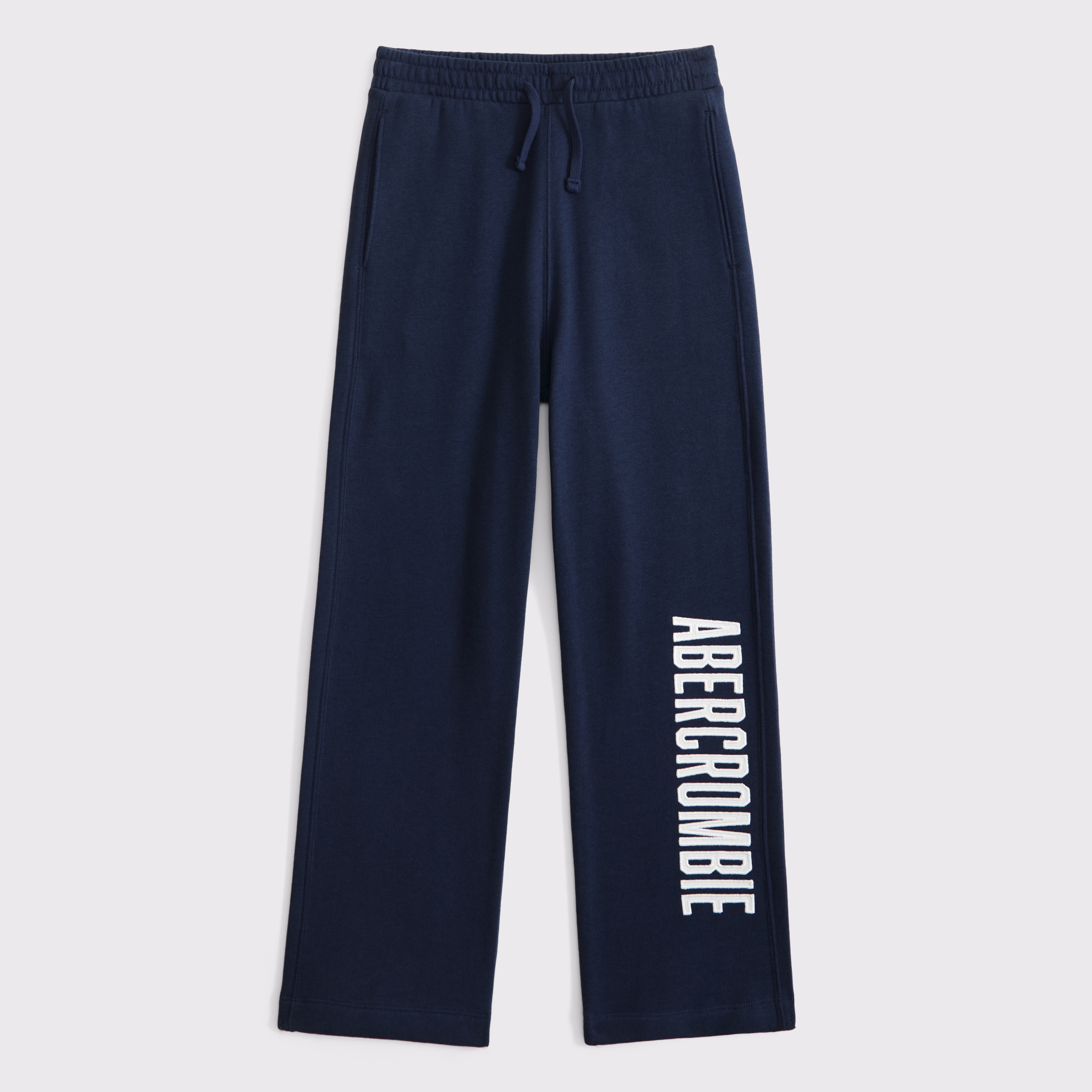Abercrombie & Fitch Kids' Logo Baggy Open-hem Sweatpants In Blue