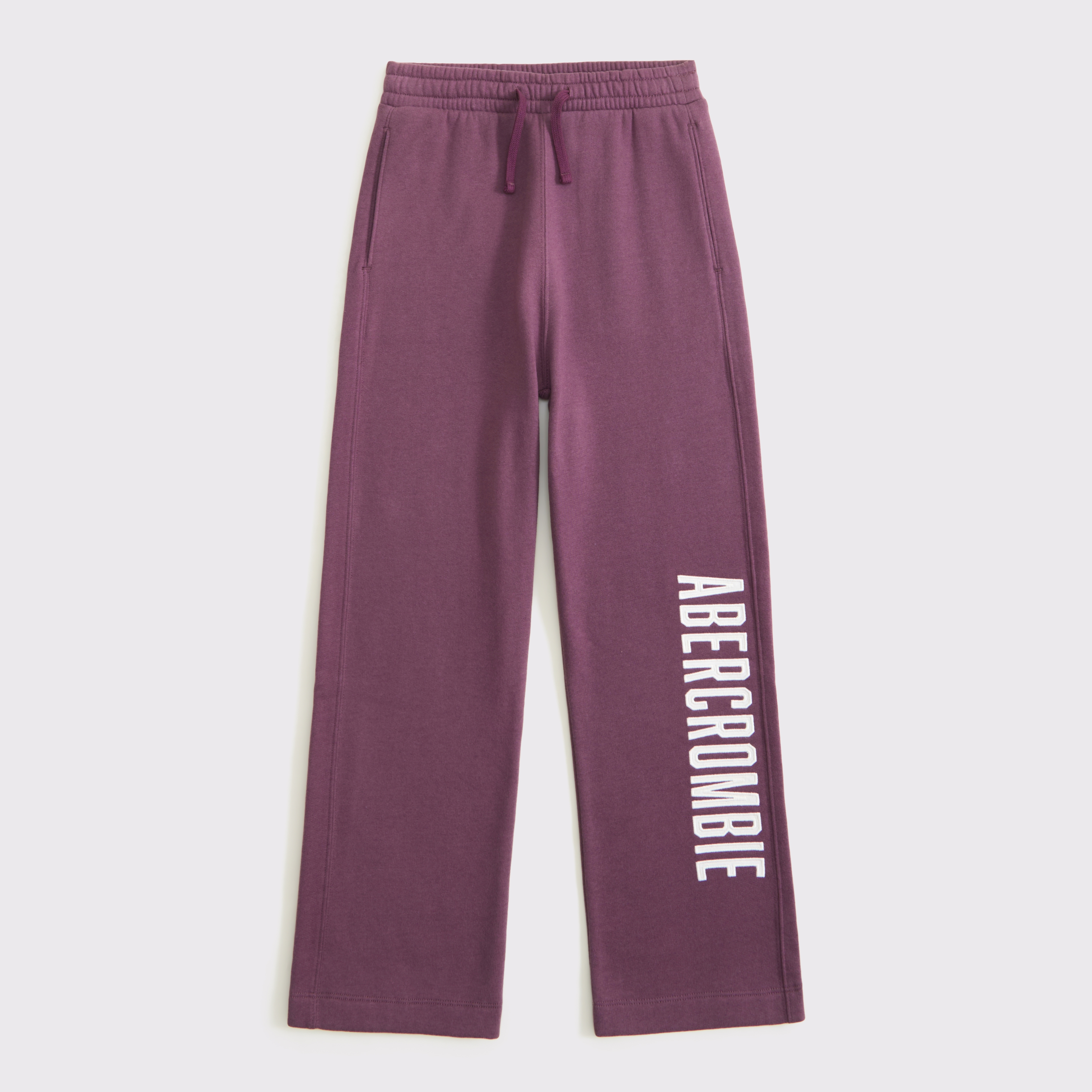 Abercrombie & Fitch Kids' Logo Baggy Open-hem Sweatpants In Purple