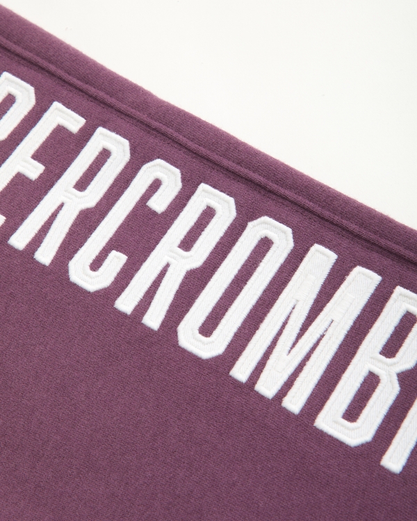 logo baggy open-hem sweatpants, Eggplant view 2