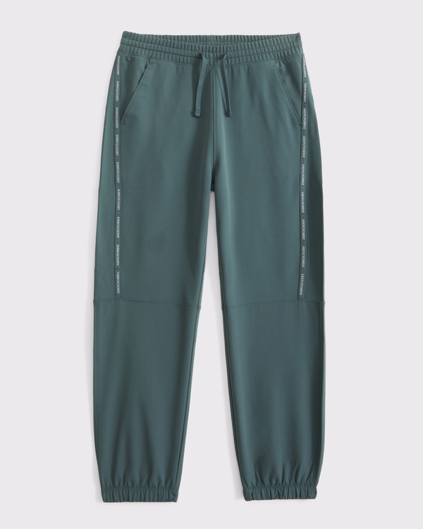 ypb cozy-lined logo tape sweatpants, Green view 1
