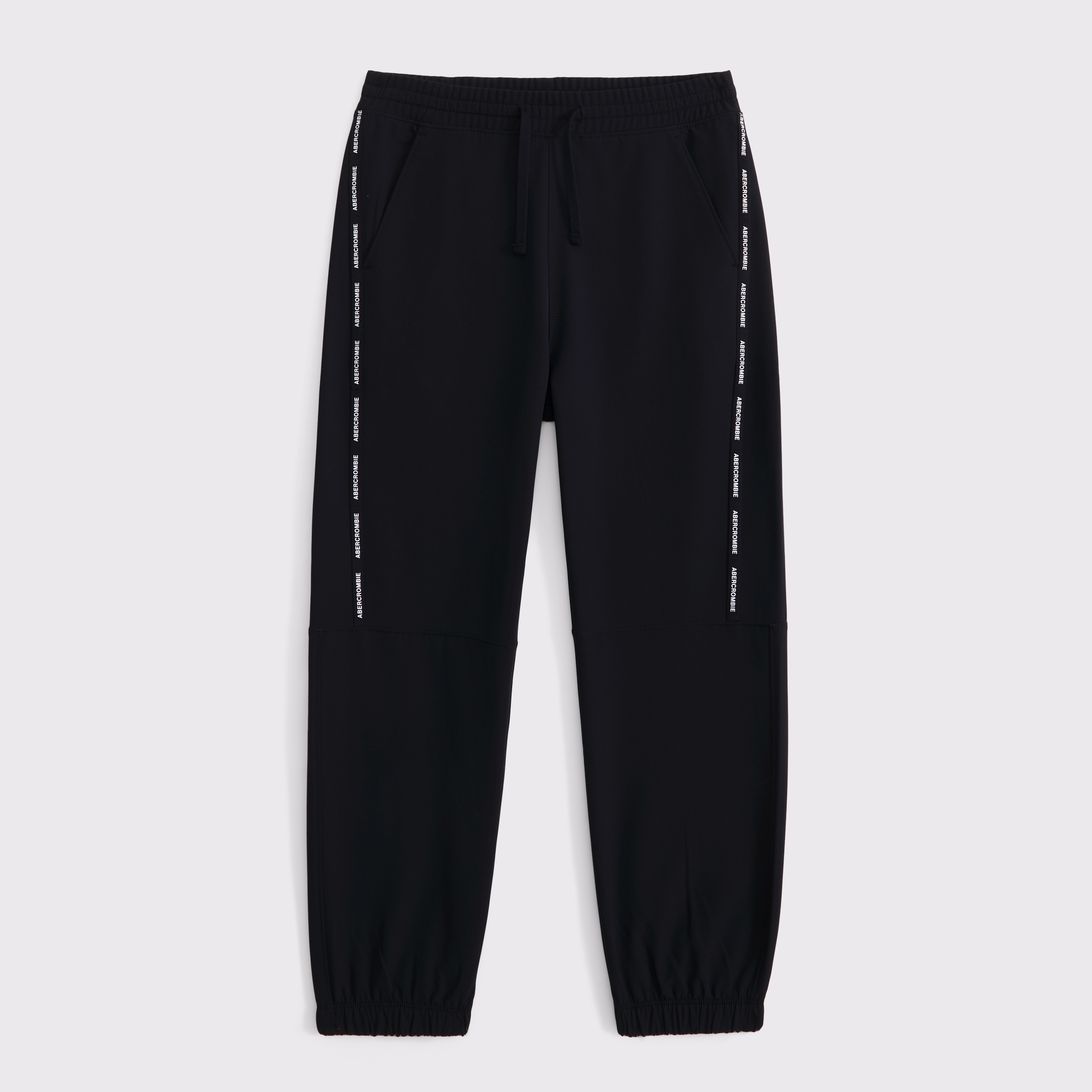 Abercrombie & Fitch Kids' Ypb Cozy-lined Logo Tape Sweatpants In Black