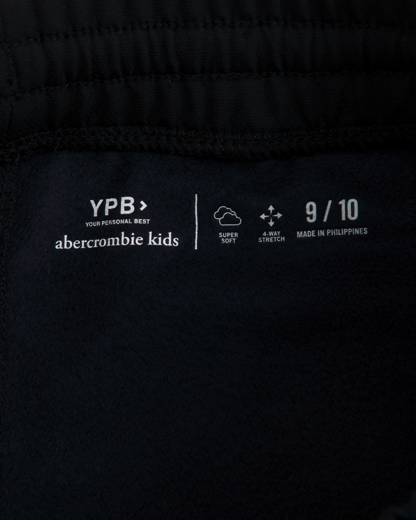 ypb cozy-lined logo tape sweatpants, Black view 2