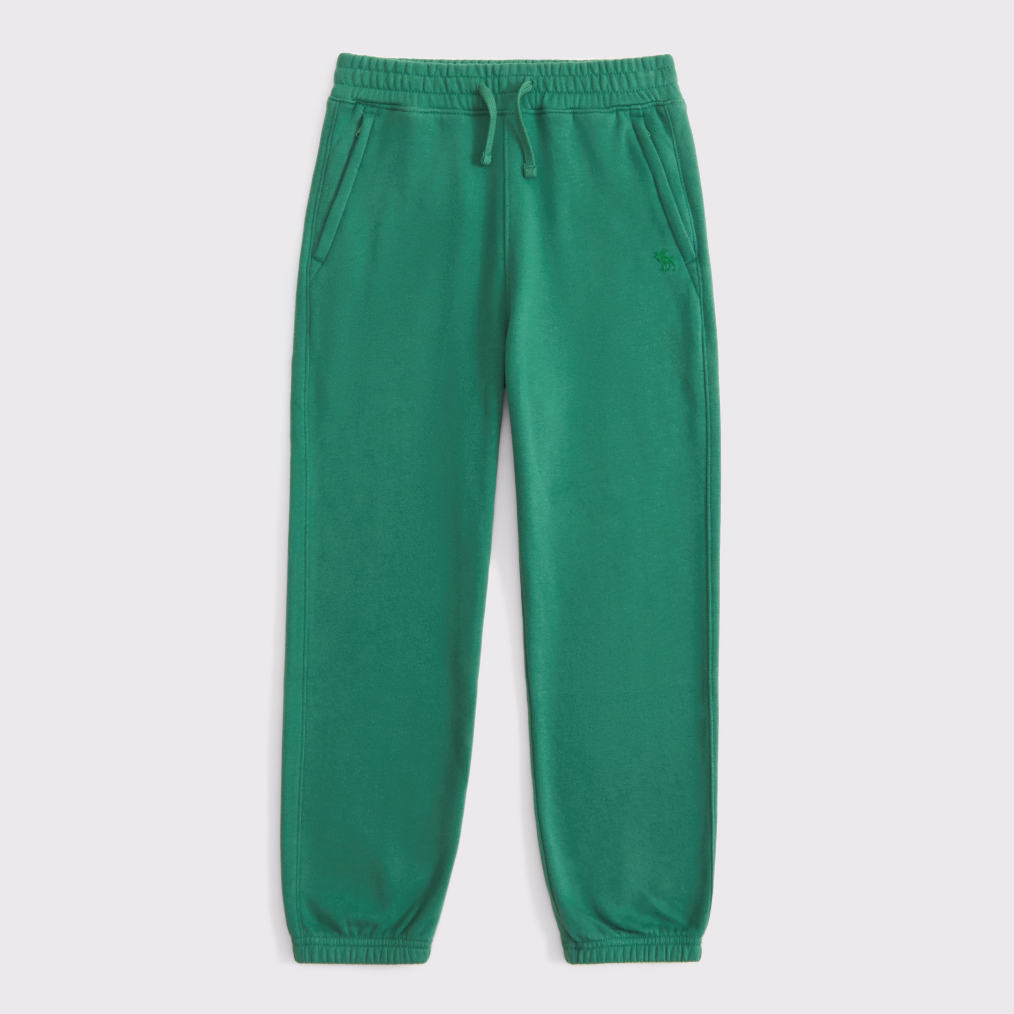 Abercrombie & Fitch Kids' Essential Icon Zip Pocket Sweatpants In Green