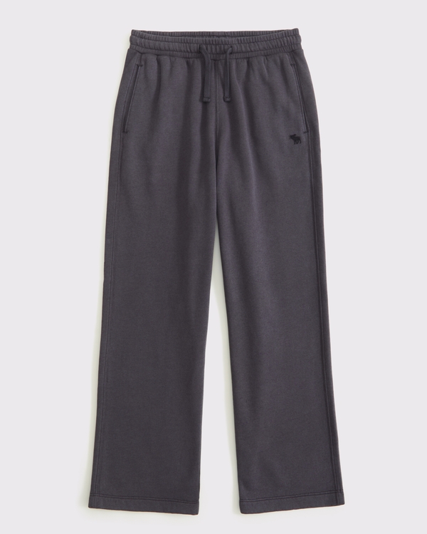 essential icon baggy open-hem sweatpants, Dark Gray view 1