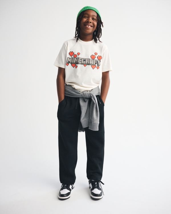 ypb textured baggy open-hem sweatpants, Black view 1