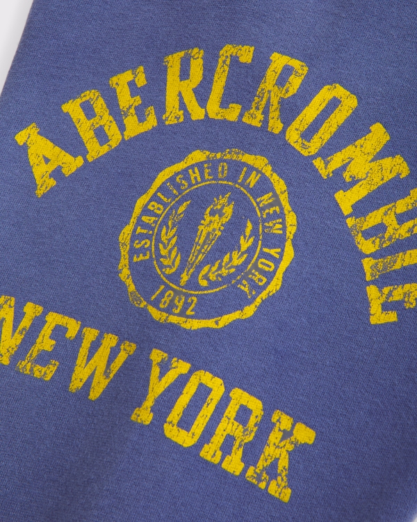 Jogging ample à logo et à ourlet ouvert, Bleu view 2