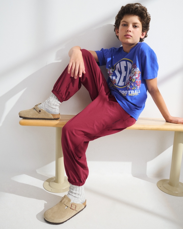 ypb hybrid baggy cinched sweatpants, Black Cherry view 1