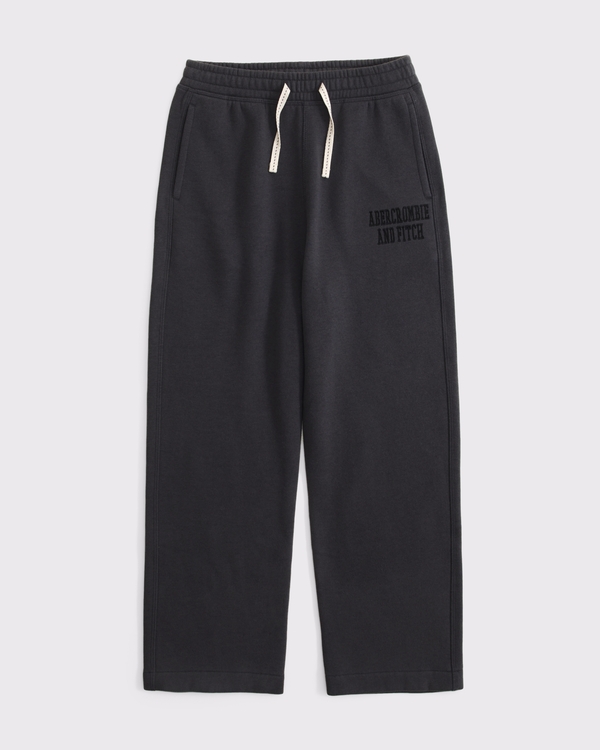 logo baggy open-hem sweatpant, Charcoal view 1