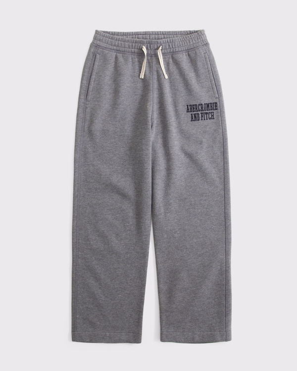 logo baggy open-hem sweatpant, Gray view 1