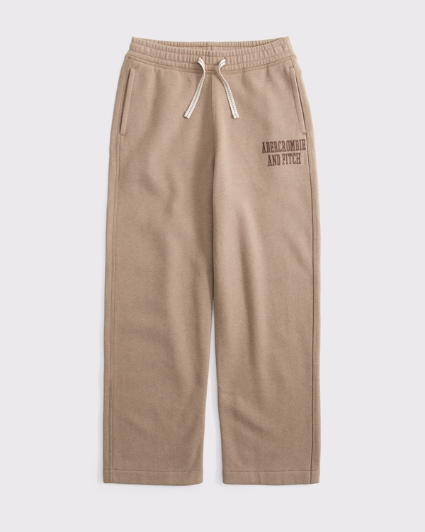 logo baggy open-hem sweatpant, Chocolate Mousse view 1