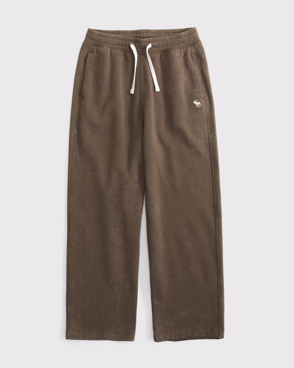 essential icon baggy open-hem sweatpant, Brown view 2