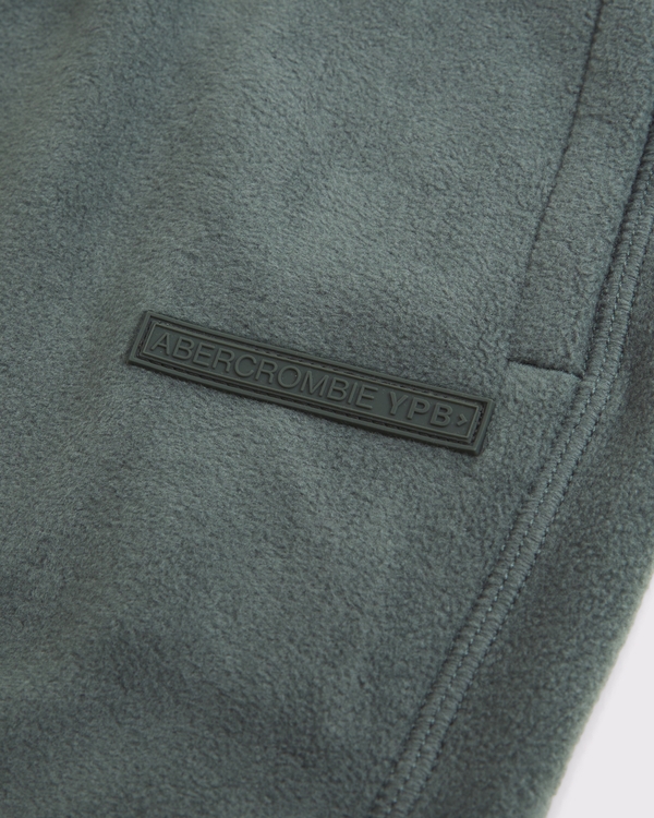 ypb cozy logo cinched sweatpant, Charcoal Green view 2