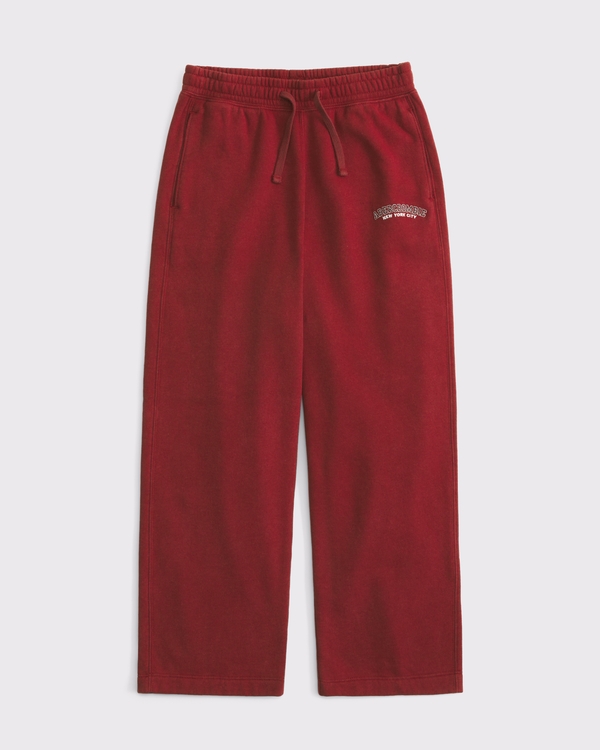 baggy open-hem sweatpant, Rich Ruby view 1