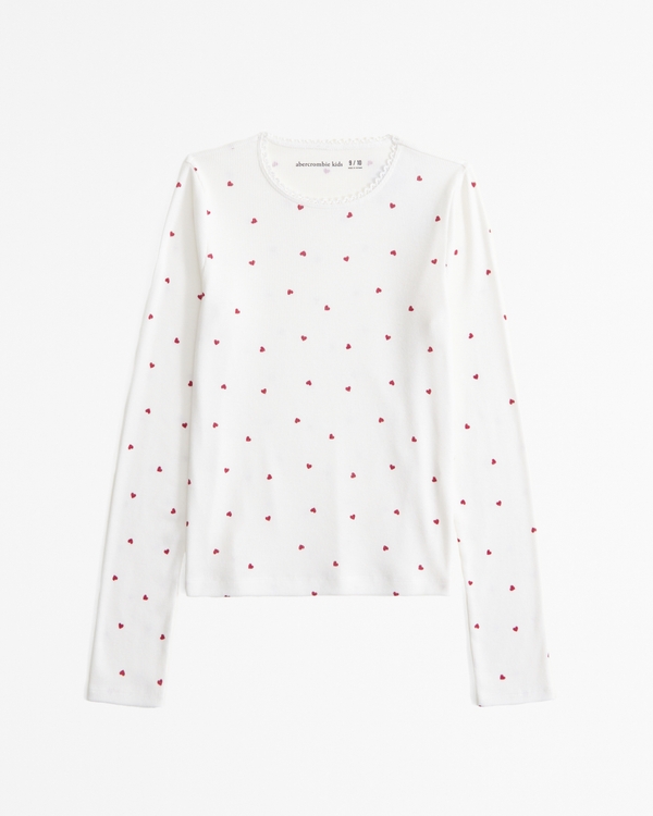 essential long-sleeve baby tee, White Pattern view 1