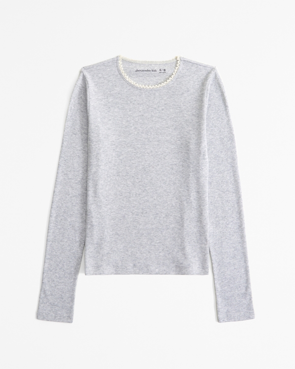 essential long-sleeve baby tee, Light Gray