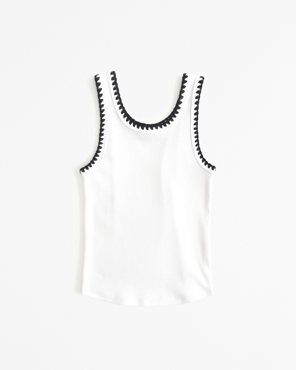 girls essential lace-trim henley rib cami