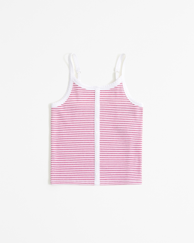 girls essential button through rib cami girls tops Abercrombie