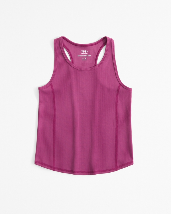 ypb cropped active rib tank, Hazy Magenta view 1