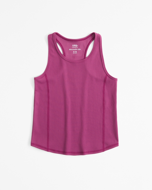 ypb cropped active rib tank, Hazy Magenta