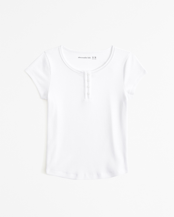 essential henley tee, White