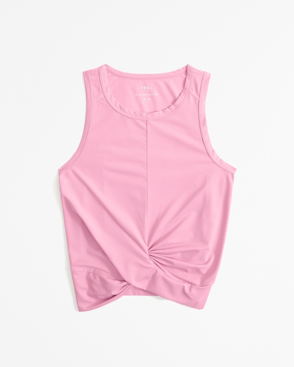 girls essential lace-trim henley rib cami, girls tops