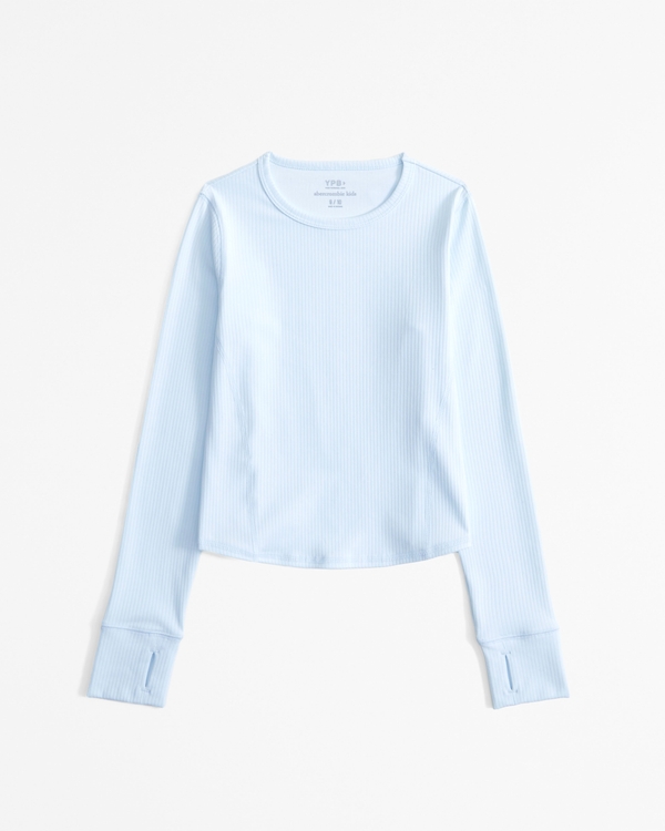 ypb long-sleeve active rib tee, Soft Blue