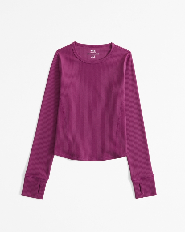 ypb long-sleeve active rib tee, Hazy Magenta