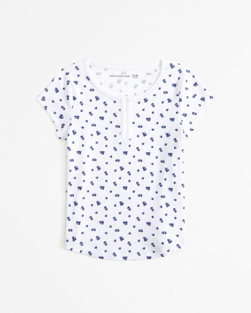 girls essential pattern henley tee girls tops Abercrombie