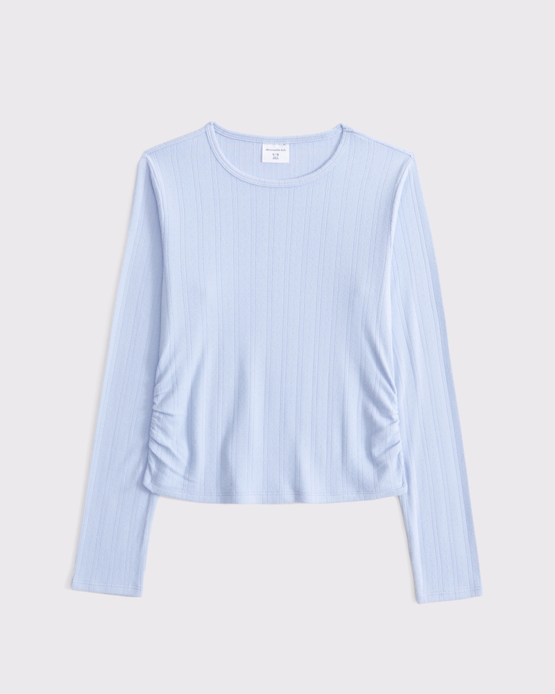 long-sleeve side ruched tee