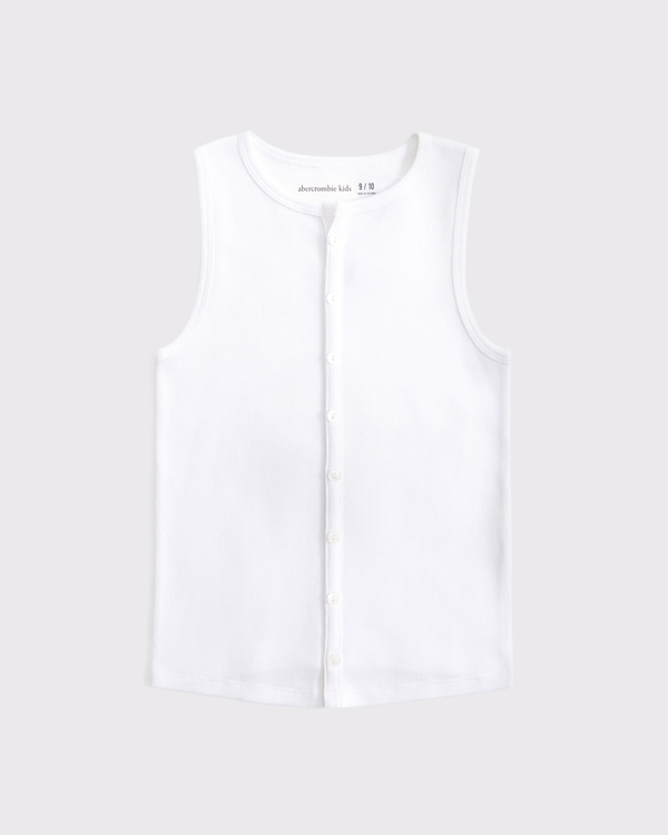button-through tank, White view 1