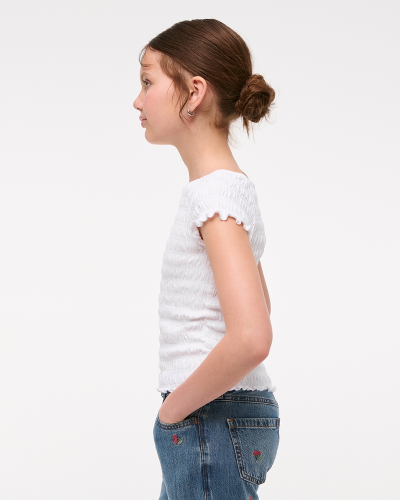 cropped smocked tee