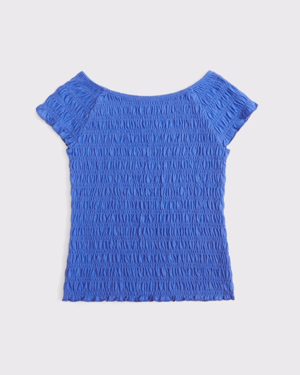 smocked tee, Marine Blue view 1