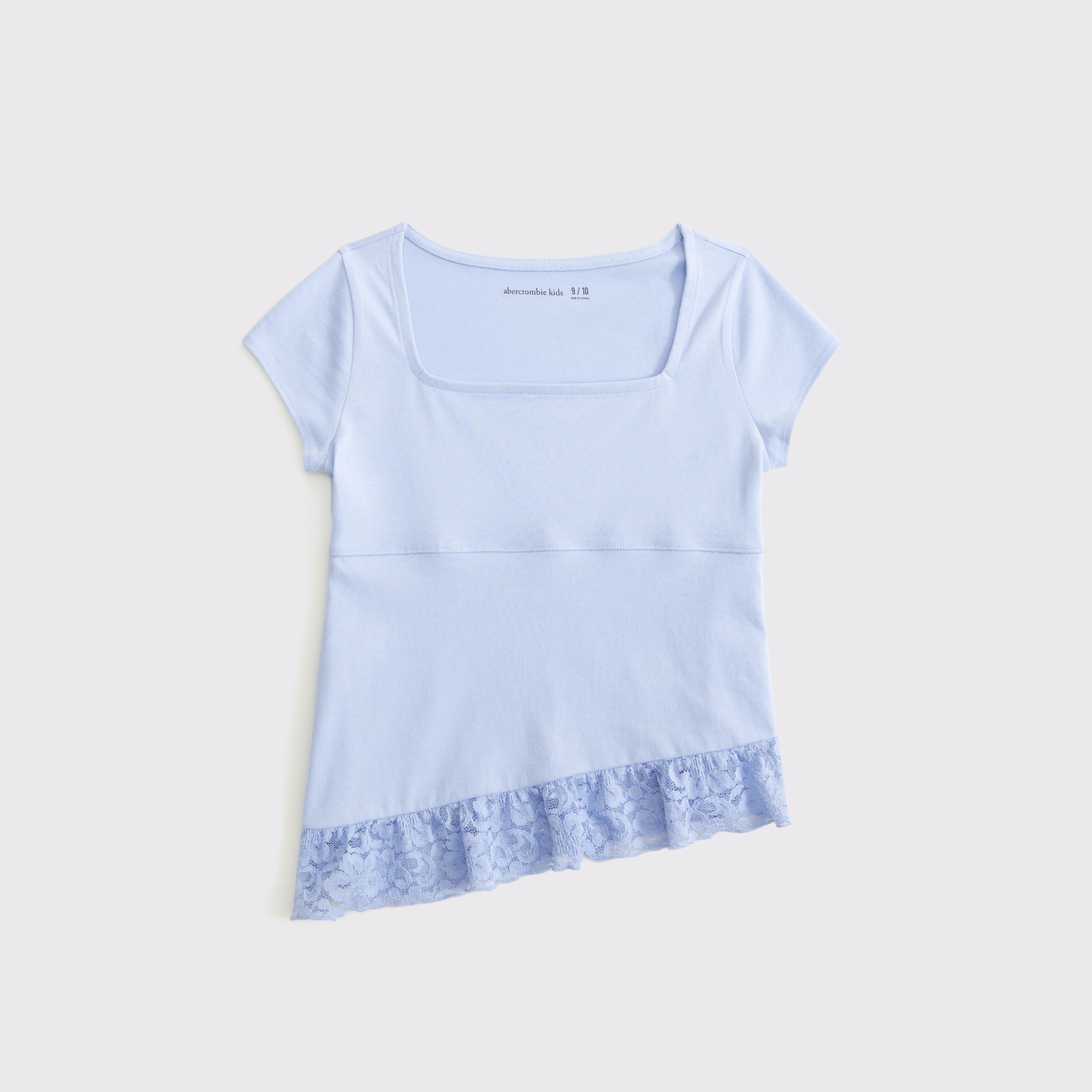 Abercrombie & Fitch Kids' Lace-trim Babydoll Tee In Pink