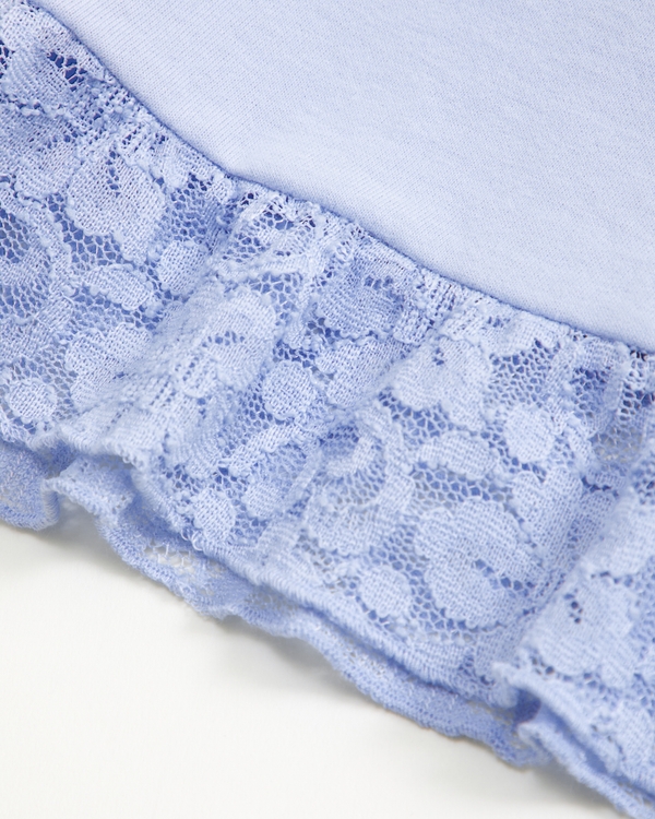 lace-trim babydoll tee, Periwinkle view 2
