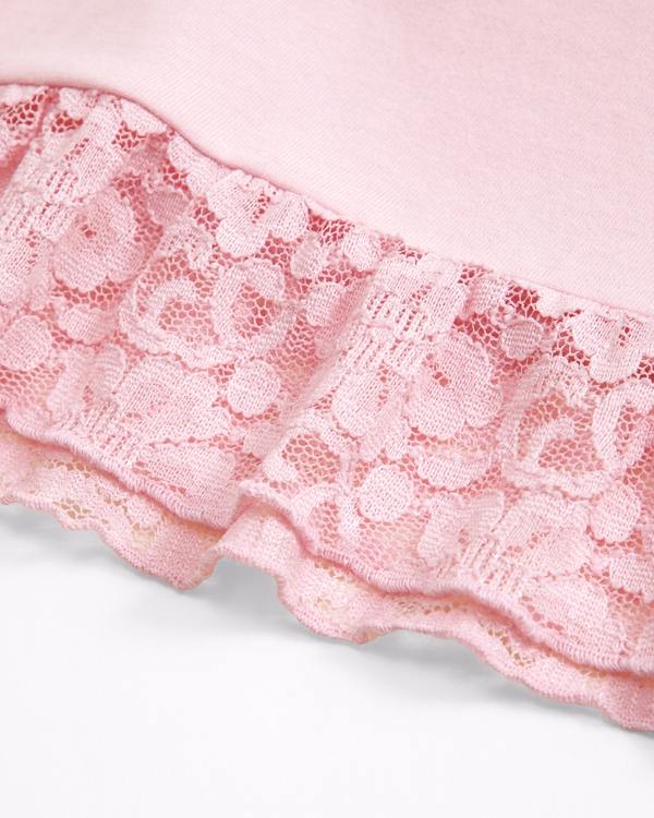 lace-trim babydoll tee, Ballet Pink view 2