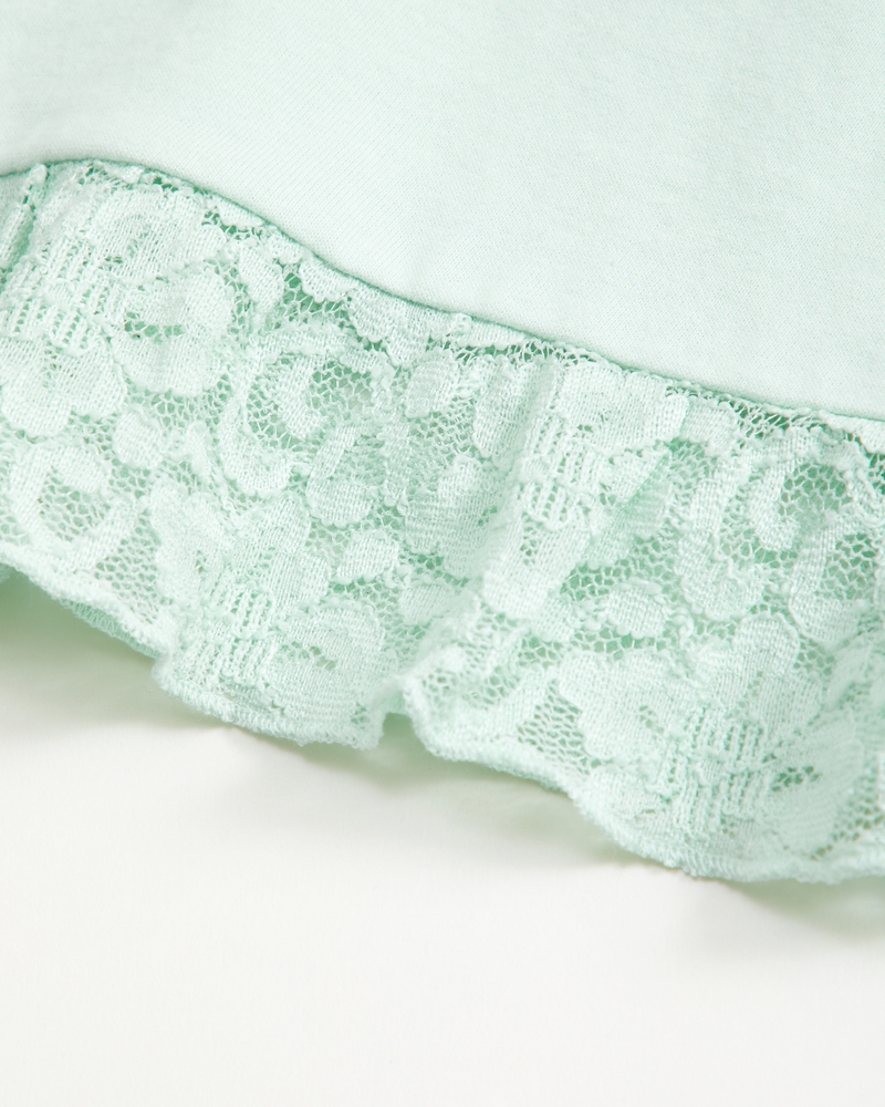 lace-trim babydoll tee