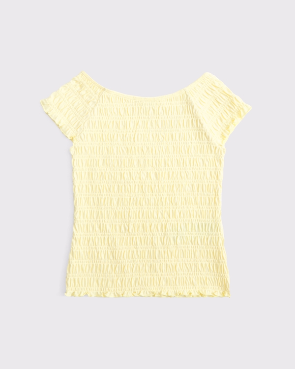 smocked tee, Butter Yellow view 1