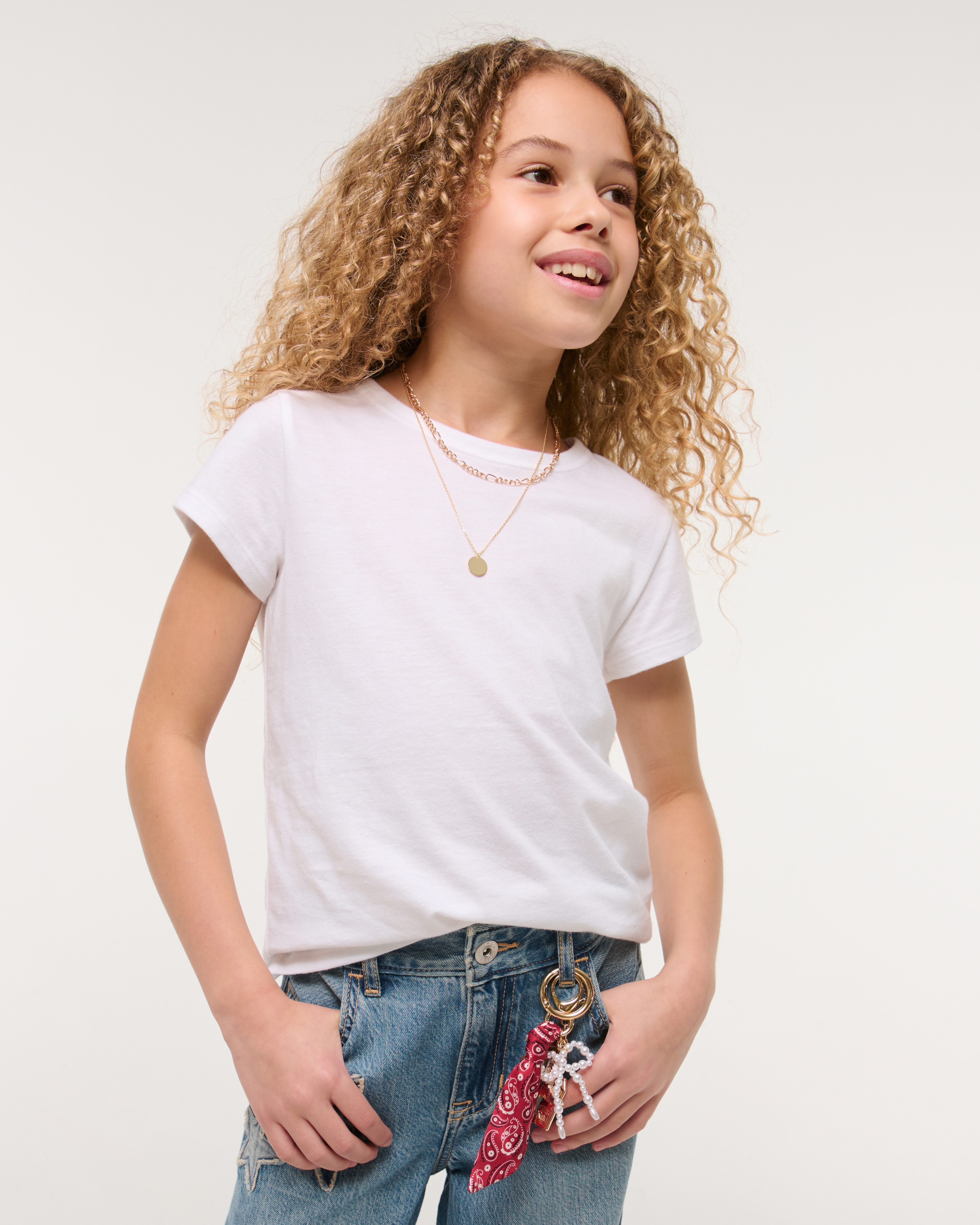 Abercrombie & Fitch Kids' Essential Classic Tee In White