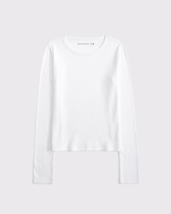 essential long-sleeve baby tee, White view 1