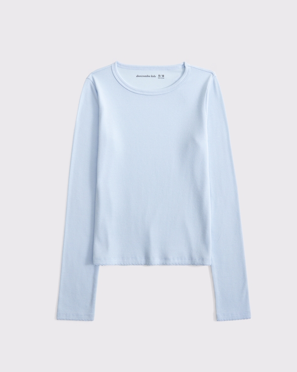 essential long-sleeve baby tee, Ballet Blue view 1