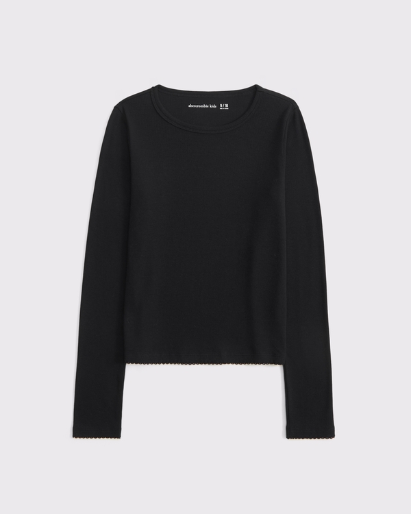 essential long-sleeve baby tee, Black view 1