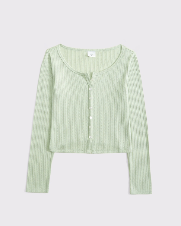 long-sleeve button-through tee